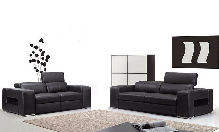Boxstripe Leather Sofa Lounge Set